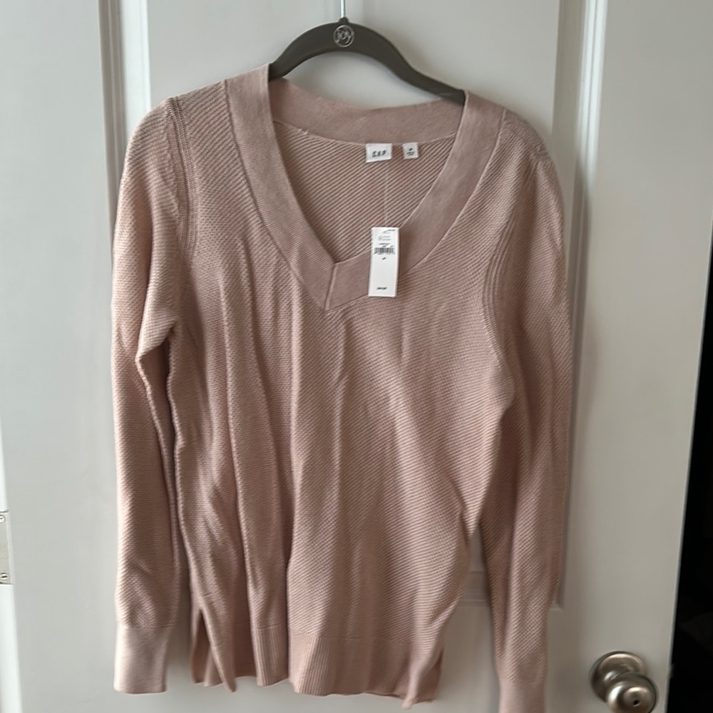 GAP Pink V-Neck Sweater with Soft Knit